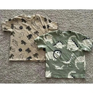 H&M Toddler Boy Size 3T-4T Safari Print Short Sleeve Shirt Bundle